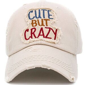 2/$30 Ladies Stone Cute But Crazy Baseball Cap